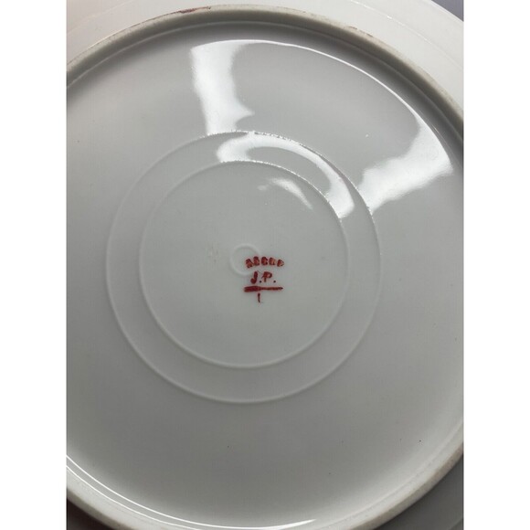 5 Antique Limoges SALAD Plates Yellow Flowers GOLD Edge 7" (Jean Pouyant) - Picture 5 of 14